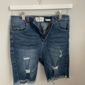 Celebrity Pink Re:generation Blossom Denim Shorts - Dark Blue